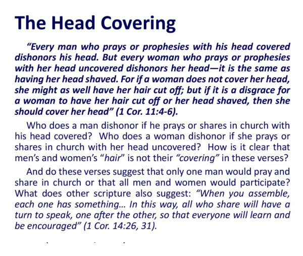 God's Headship Seen In Head Coverings - Image 10